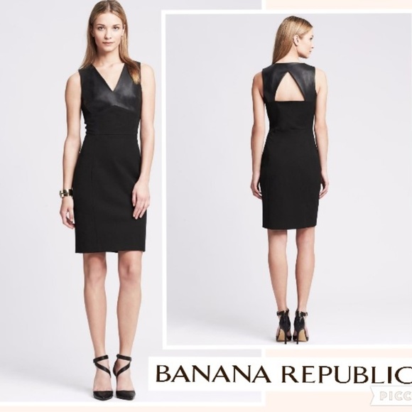 Banana Republic Dresses & Skirts - Banana Republic NWT Leather Sloan Black Dress 14